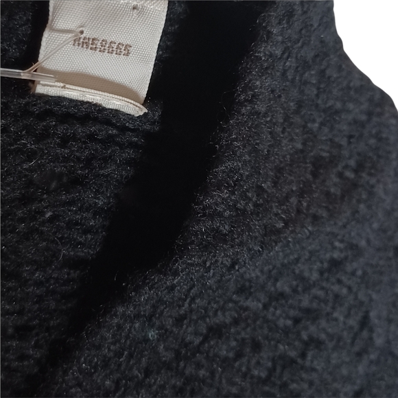 NEW NORDSTROM Lamb's Wool Blend Black Knit Cropped Button Front Cardigan Sweater - Picture 4 of 7